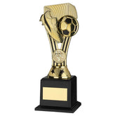 GOLD/BLACK PLASTIC 'WEMBLEY' FIGURE ON BASE (1in CEN) - 8.5in